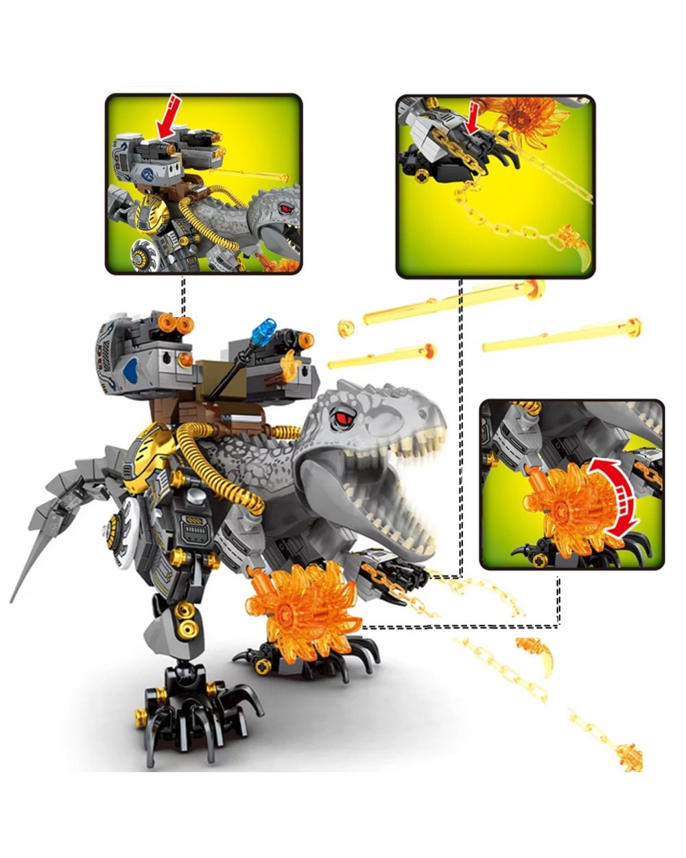 Jurassic Reload Tyrannosaurus Rex Building Blocks Dinosaur World with Figures Animal Park Bricks Toys For Children Gift front-5