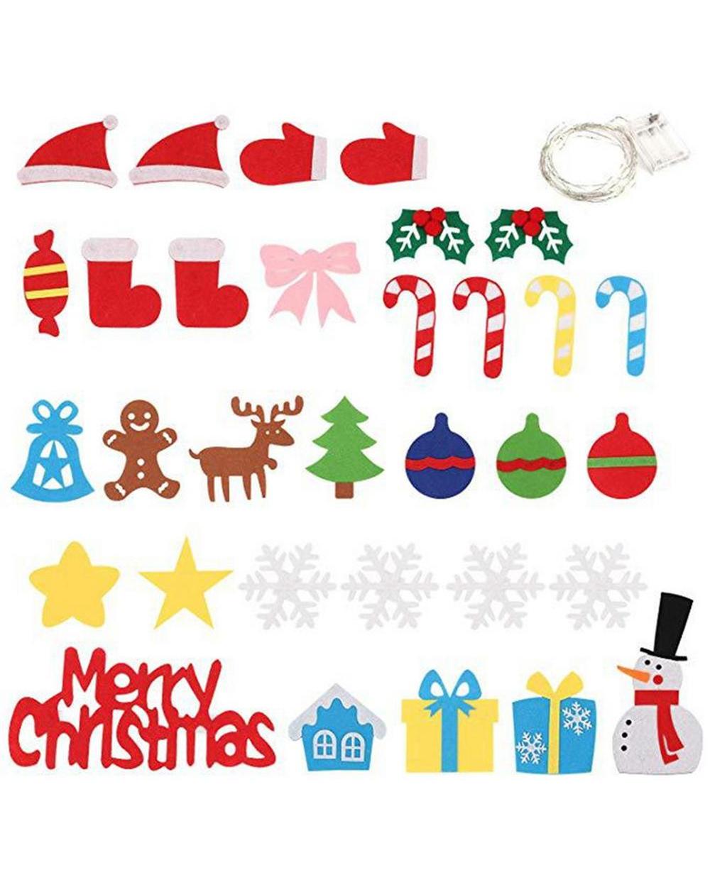 Kids Diy Felt Christmas Tree Christmas Decoration For Home Navidad New Year Gifts Christmas Ornts Holiday Party Home De front-3