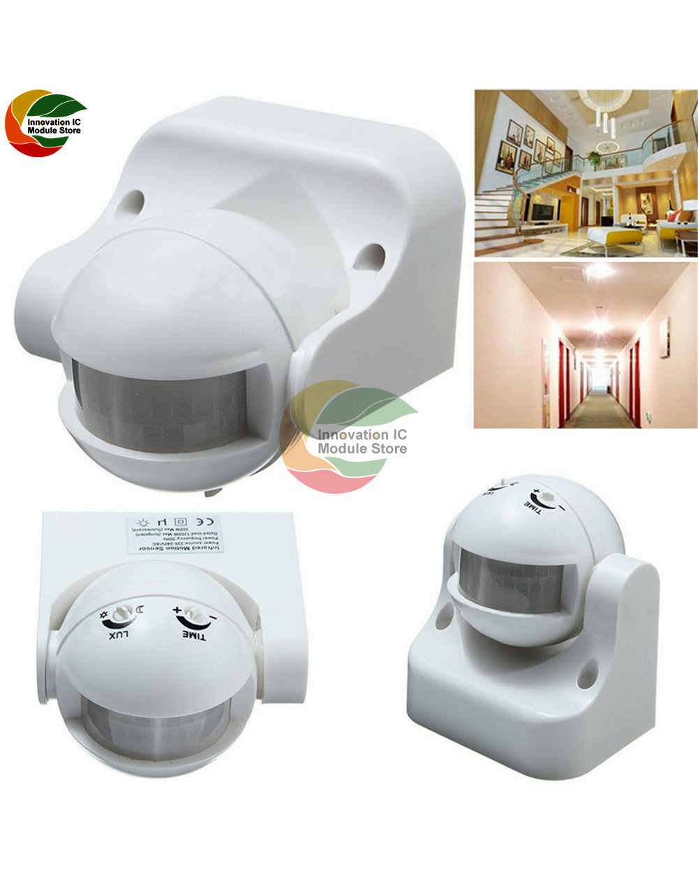 Led Motion Sensor 220V 12V Automatic Infrared Pir Infrared Detector 180 Degree Rotation Outdoor Timer Switch Motion Sen front-0