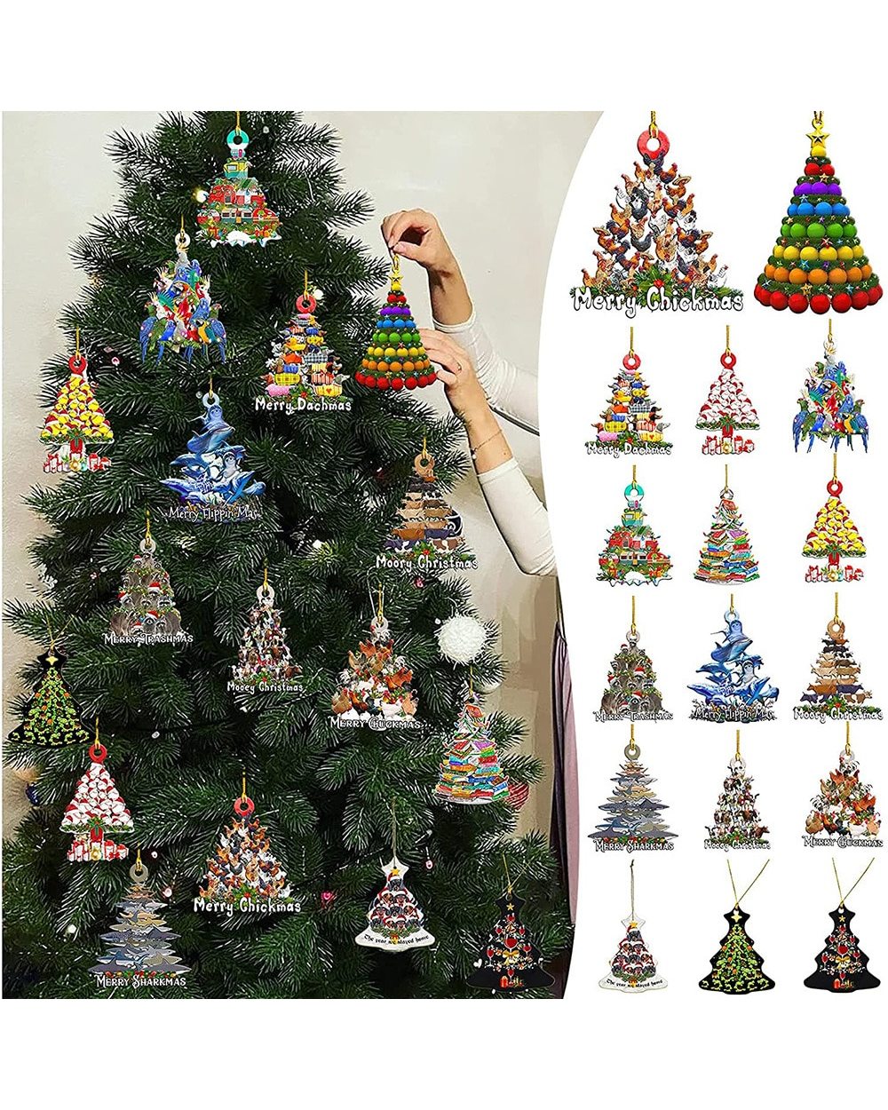 Christmas Wooden Pendants Xmas Tree Hanging Ornaments Merry Christmas Decor for Home 2022 Wood Crafts For Decorations front-0