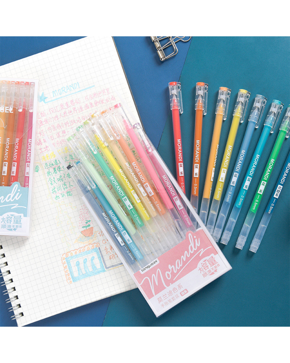 9 Pcs Multi Color Neutral Needle Pen Morandi For Students Neutral Whole Needle Tube front-2