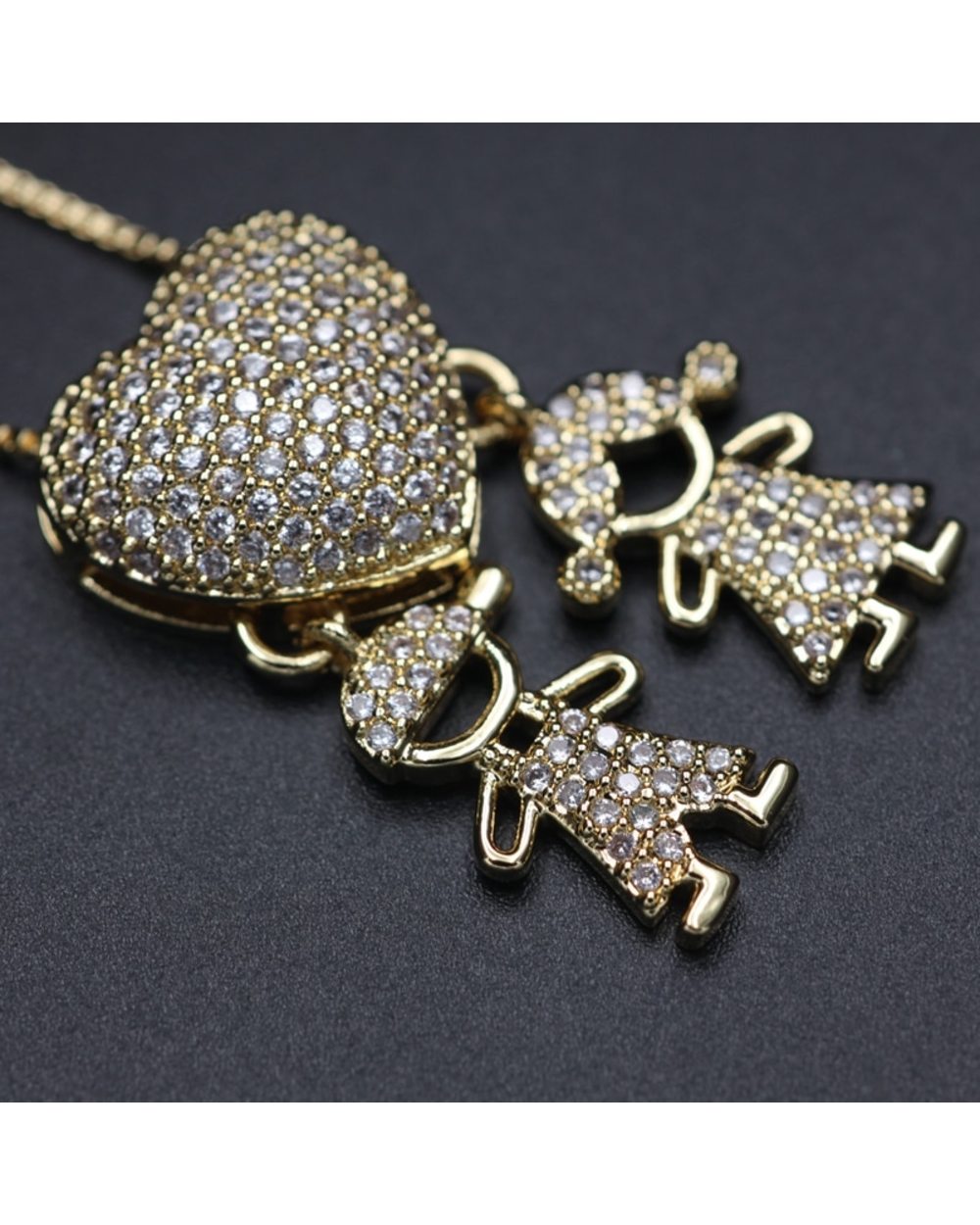 Luxury Heart Boy Girl Pendant Necklace front-0