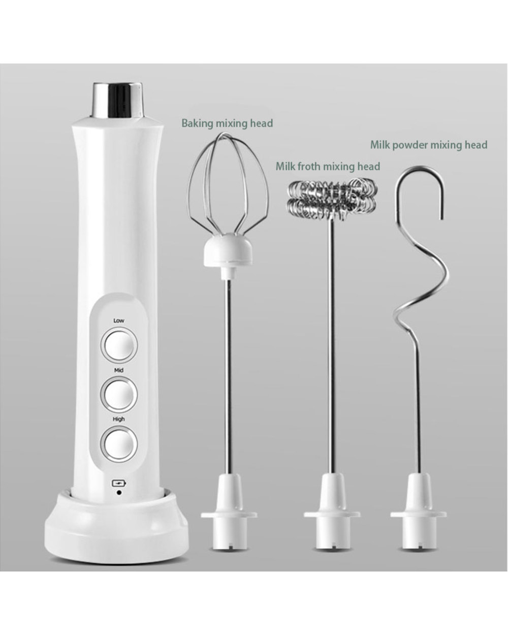 Portable Rechargeable Electric Milk Frother Foam Maker Wireless Handheld Foamer High Speeds Drink Mixer Coffee Frothing front-2