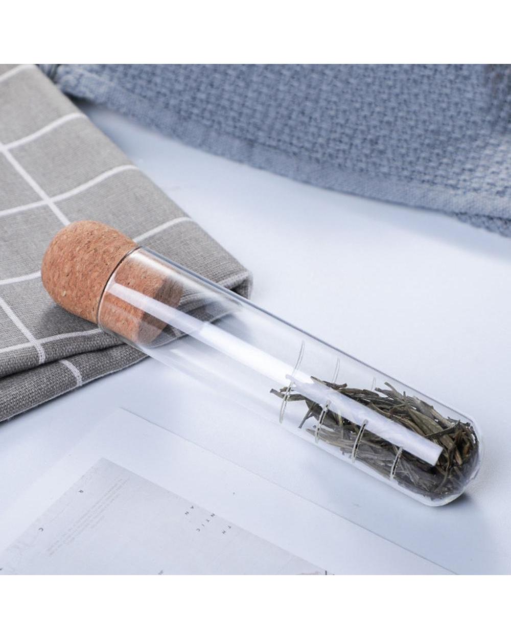 Glass Tea Infuser Creative Pipe Glass Design Tea Strainer front-3