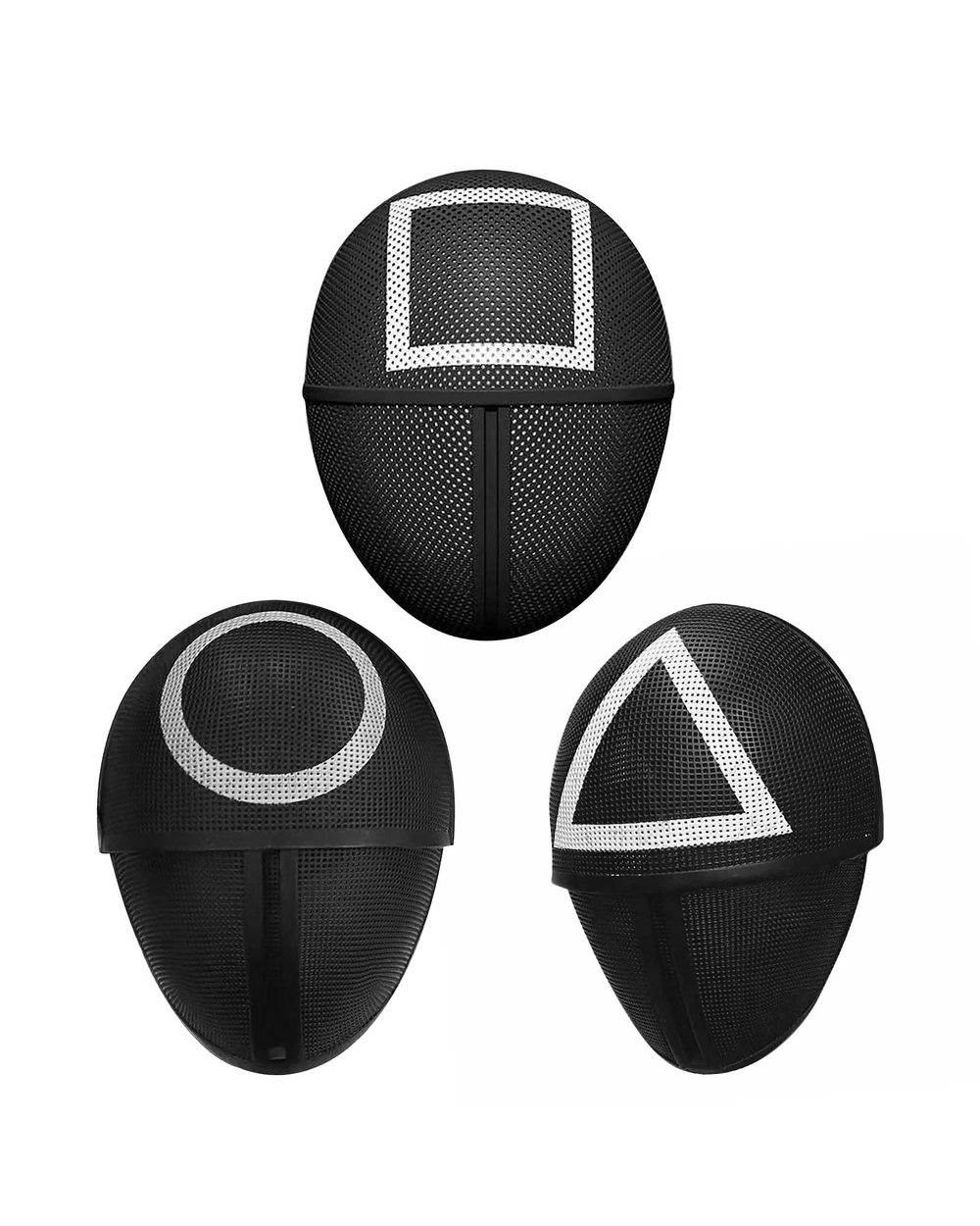 Squid Game TV Black Mask Cosplay Round Six Square Circle Triangle Plastic Helmet Masks front-2