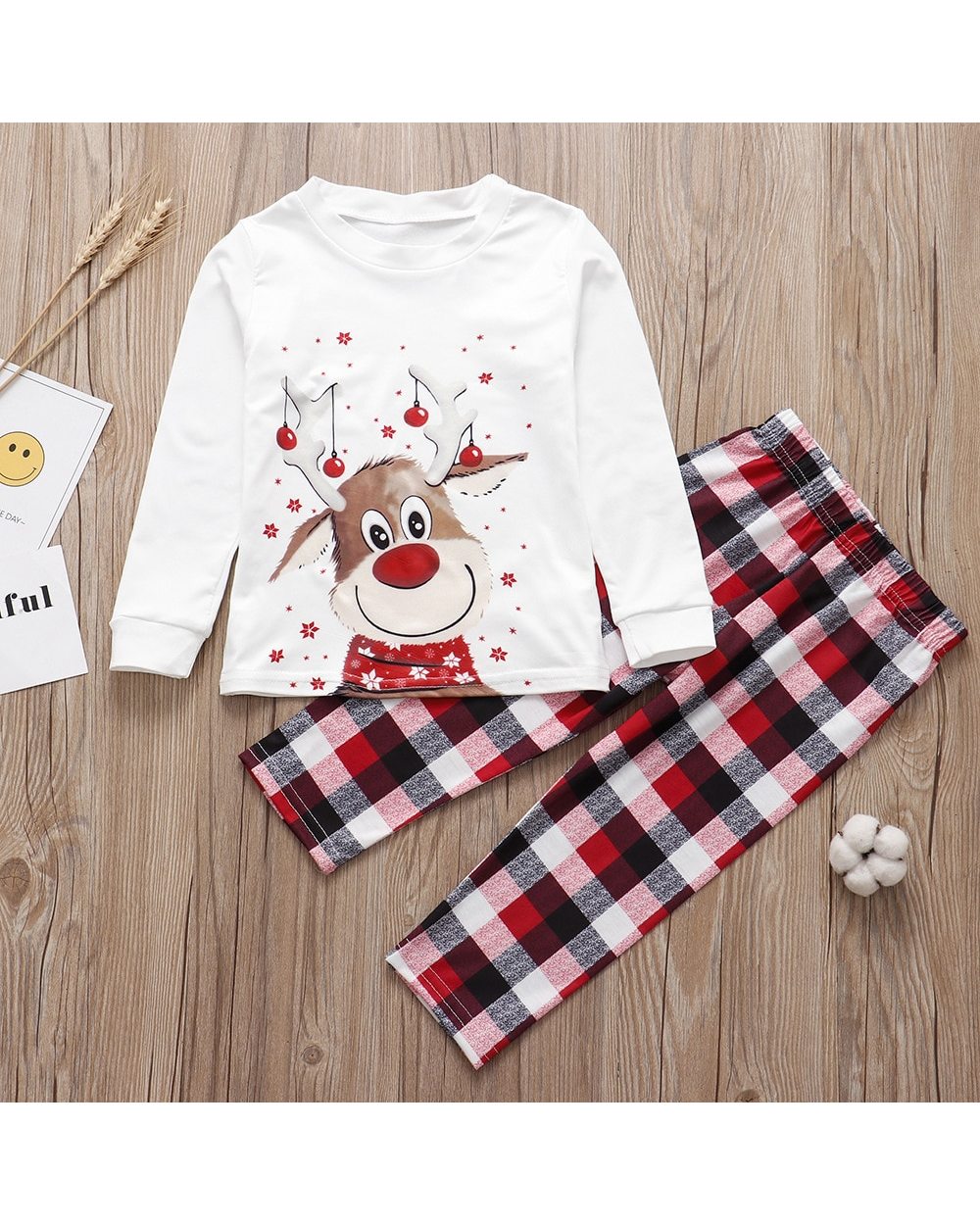 2021 Xmas Nightwear Aldult And Kid christmas pajamas Clothes Print Sleepwear Family Matching Christmas Pajamas Sets front-3