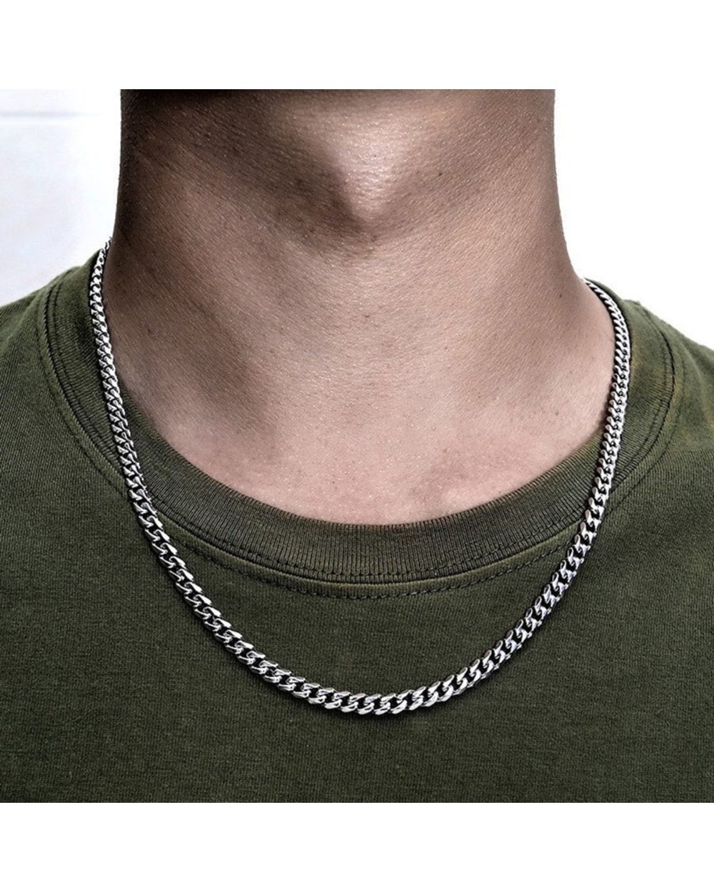 Classic Men Necklace Width 3 To 7 MM Stainless Steel Long Necklace For Men Women Chain Jewelry front-4