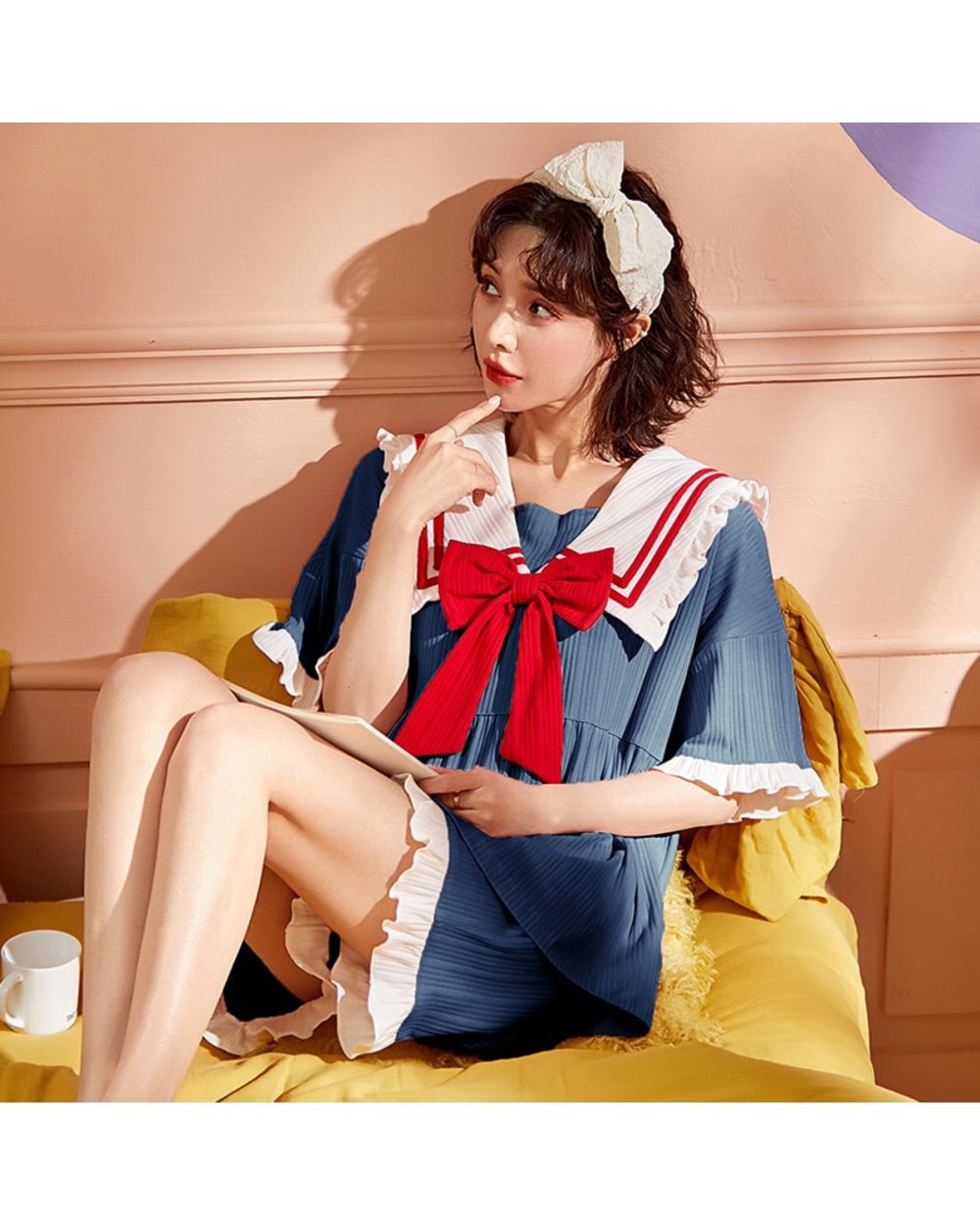 Cute Women Pajamas Sets Spring And Summer Cotton Sleepwear Cute Plus Size Pijamas Female Homewear tspidy front-2