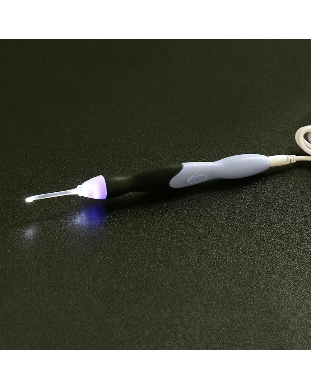 9 in 1 USB Light Up Crochet Hooks Knitting Needles LED Sewing Tools Set front-4