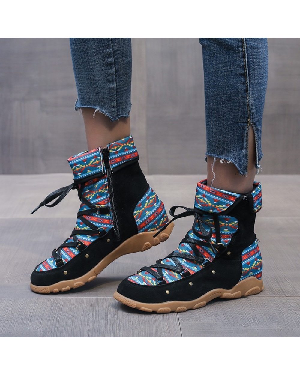 Women's Martin boots Bohemian Retro Style Zip Boots Booties Ladies Winter Leisure Keep warm Ankle VG06 front-0