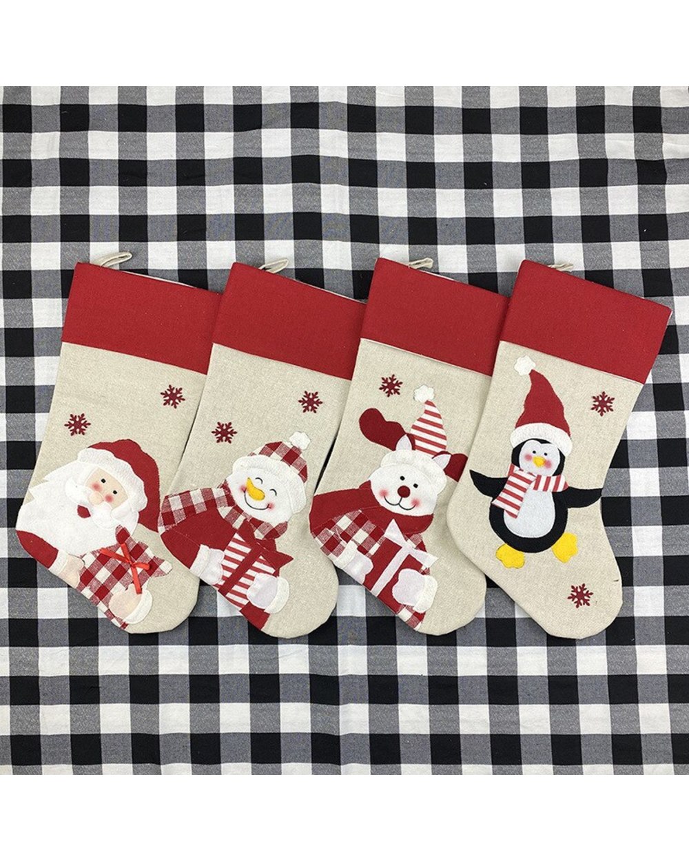 2022 Large Stockings Santa Elk Fabric Gift Socks Christmas Lovely Bag For Children Fireplace Tree Christmas Decoration front-1
