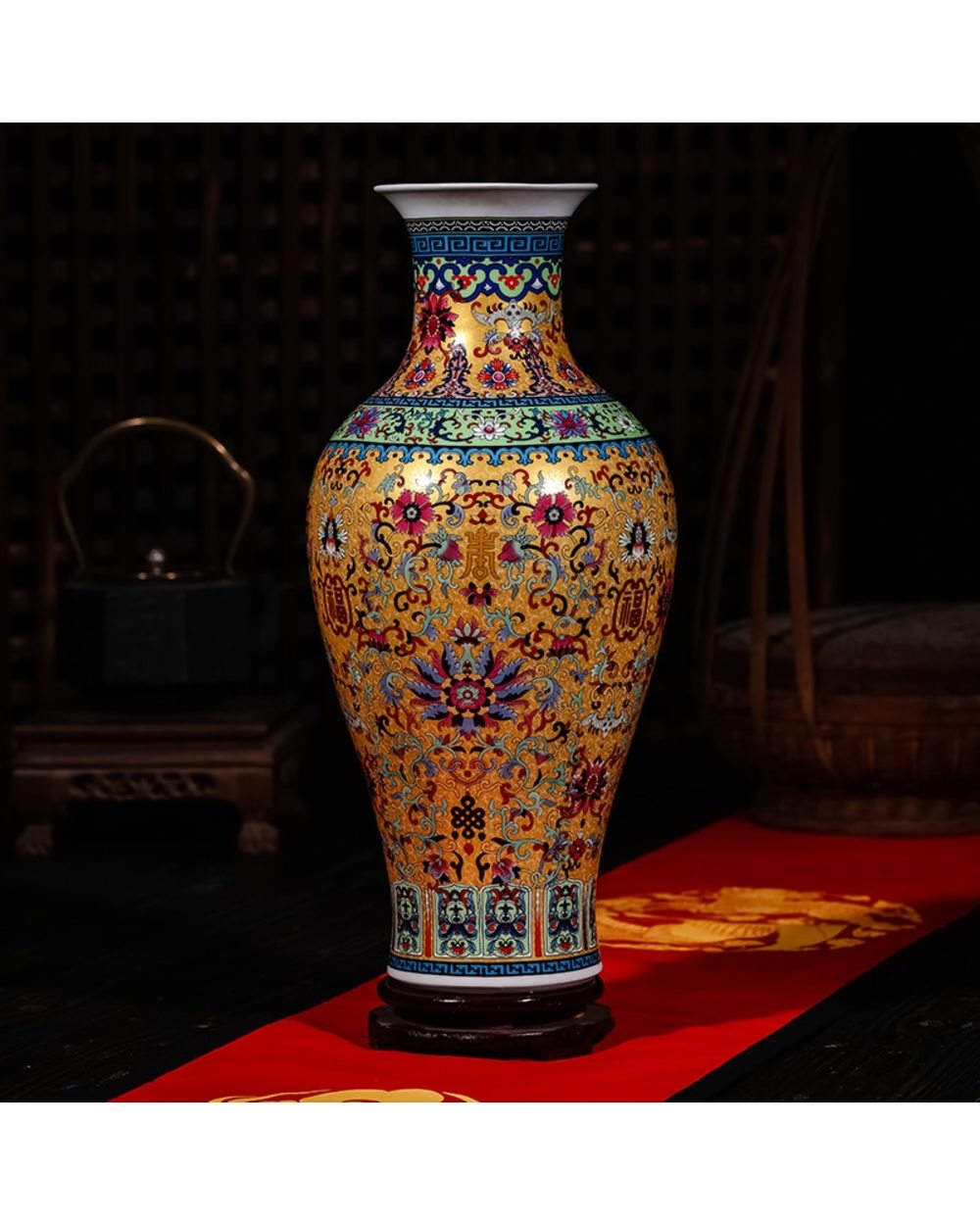 Luxury Antique Porcelain Enamel Floor Vase front-0
