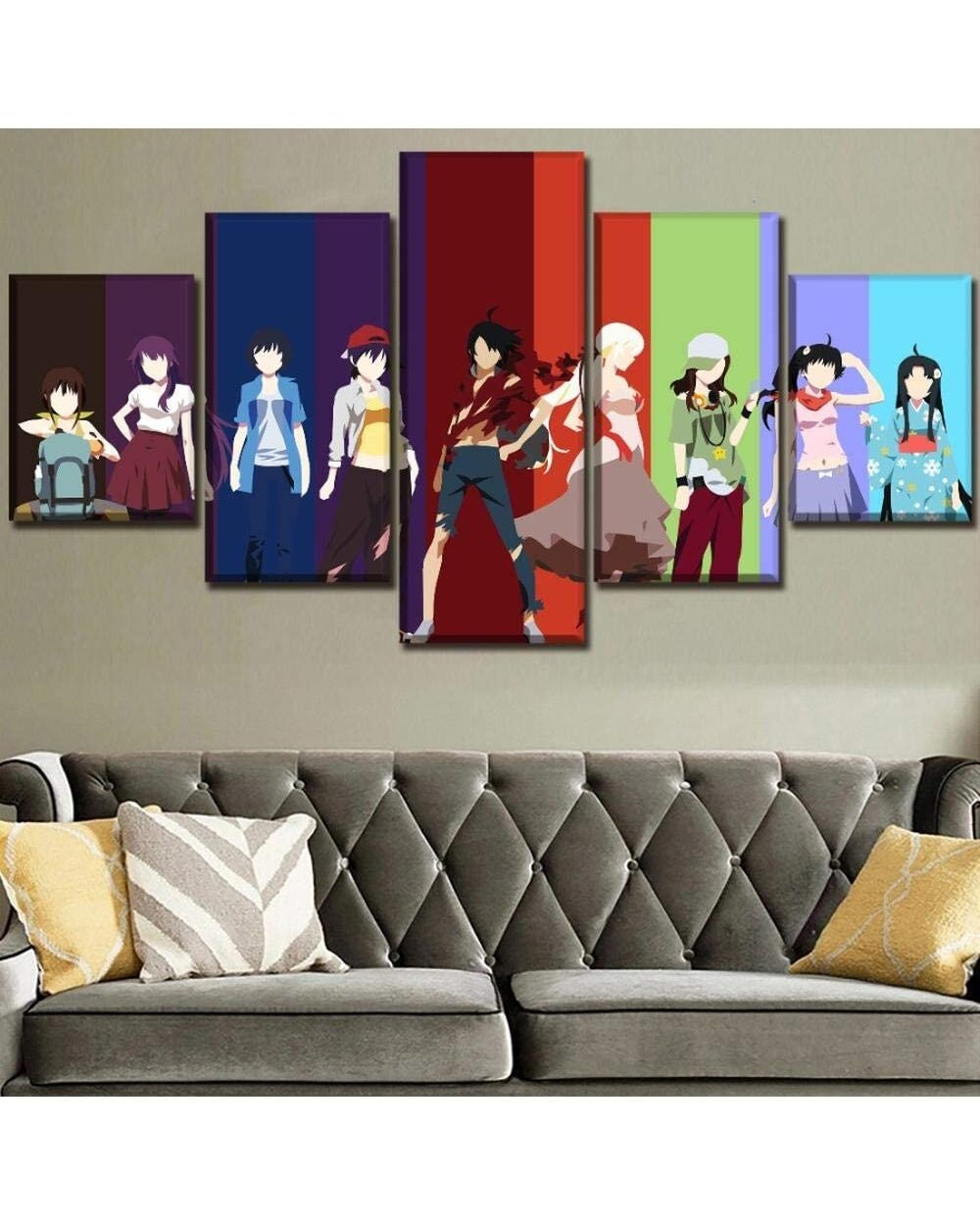 Anime Manga Figure Picture Print Anime 5 Panel Canvas Art Wall Decor front-1