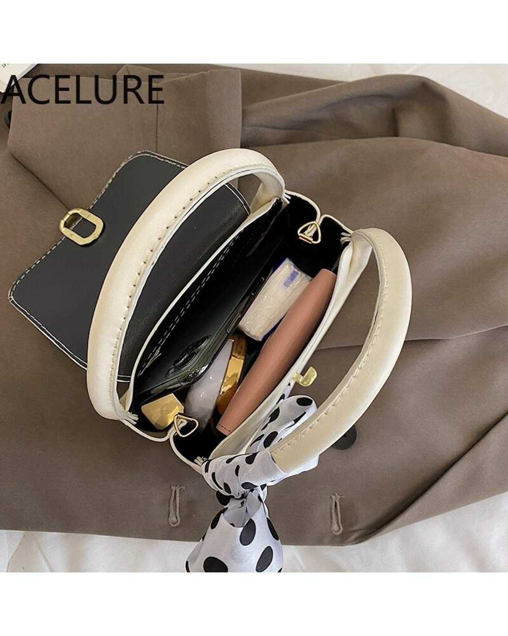 ACELURE Solid Color Soft PU Leather Small Shoulder Crossbody Bags for Women Elegant Ladies Cover Messenger Bags front-5