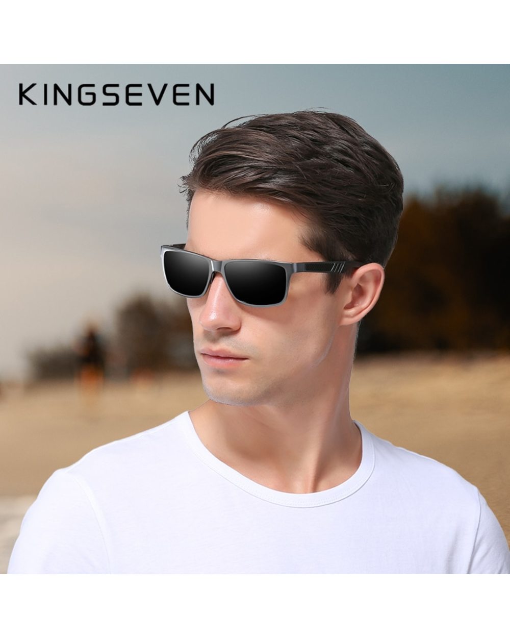 Kingseven Men Polarized Sunglasses Aluminum Magnesium Sun Glasses Driving Glasses Rectangle Shades For Men Oculos Mascu front-2