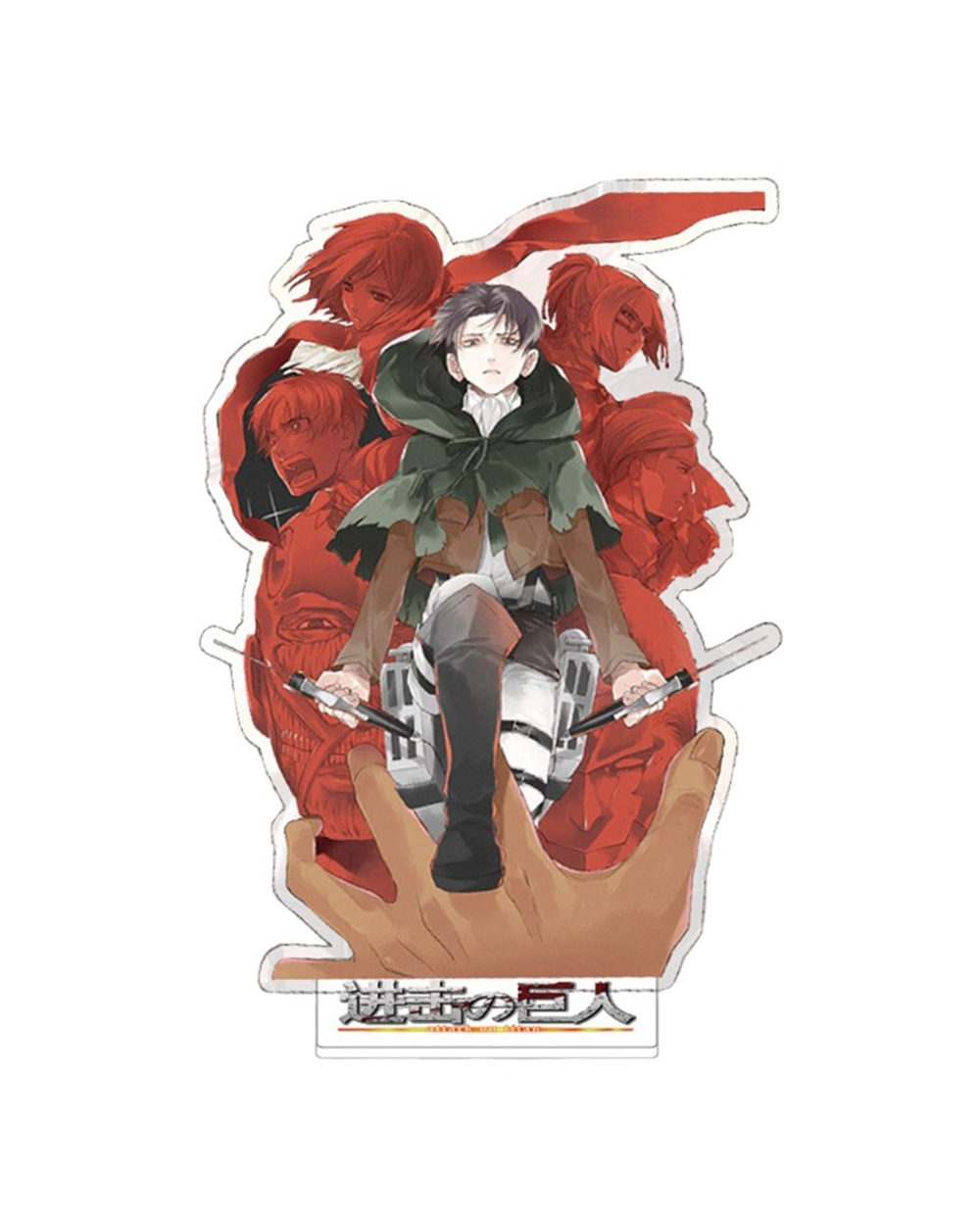 Anime Attack On Titan Square Acrylic Desktop Toy Anime Character Levi Ackerman Stand Figure Model For Fans Collection front-4