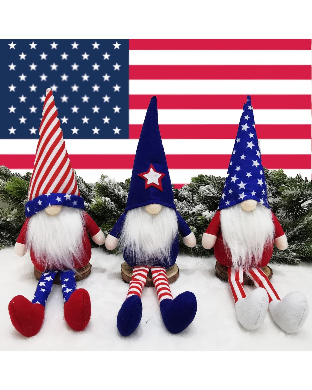2022 Christmas American Independence Day Faceless Gnome Santa Tulip Rudolph Doll For Home Gifts Ornaments Party Supplies front-0