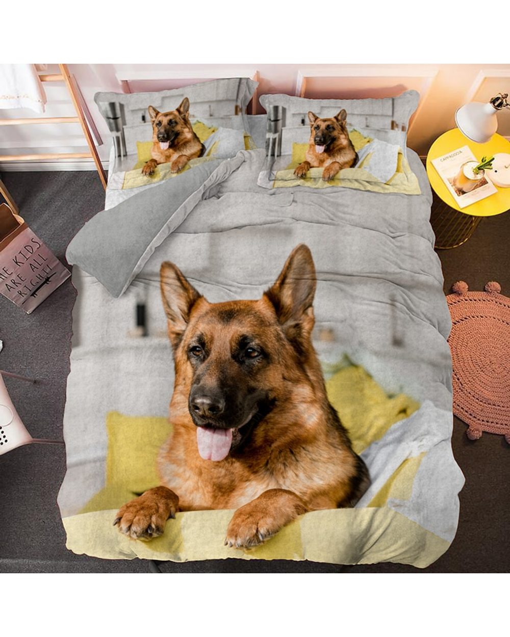 Euro Size Pet Dog Bedding Set German Shepherd Animal Duvet Cover 2/3pcs Bedclothes Pillowcase Quilt Comforter Covers front-5