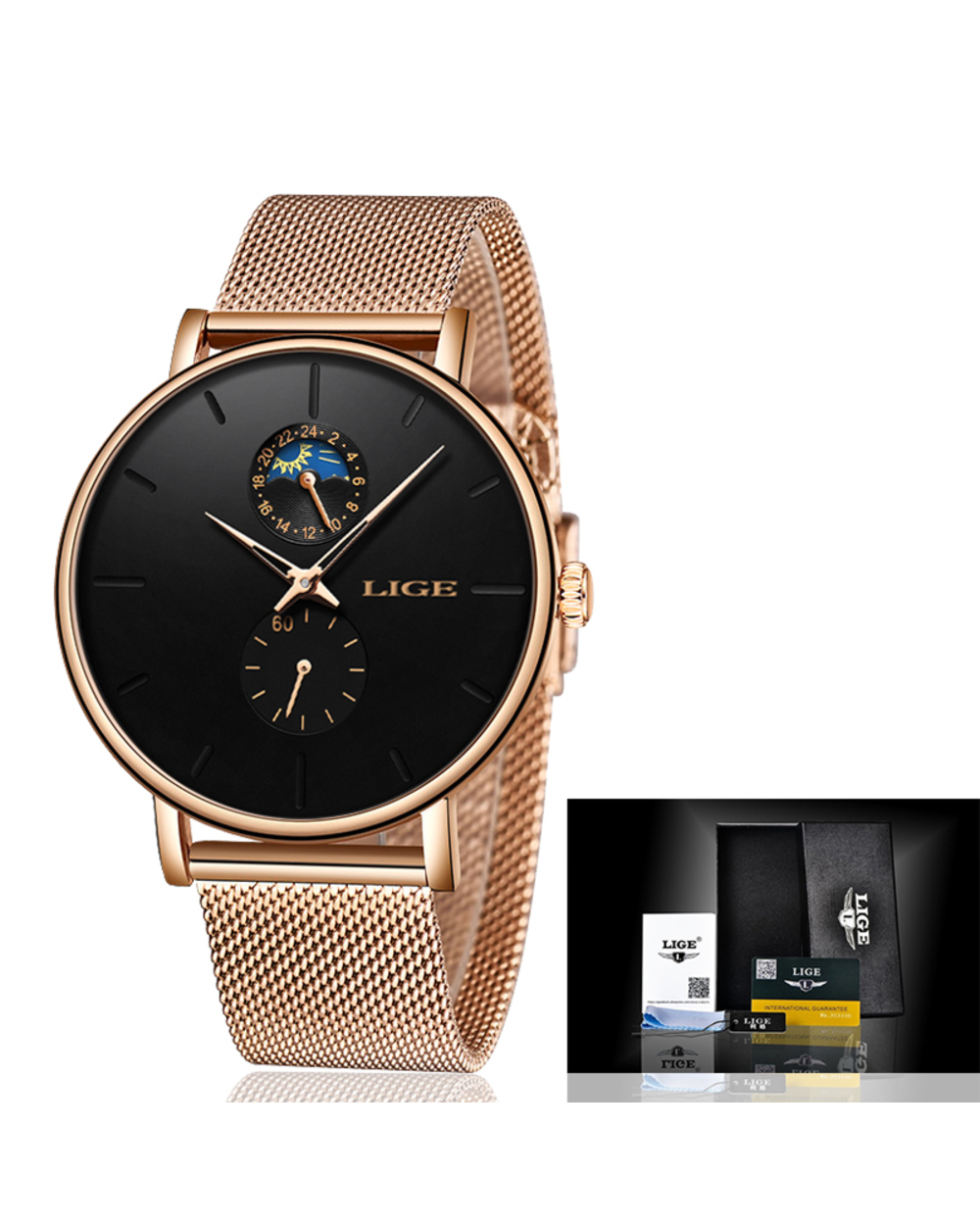 Lige New Women Luxury Brand Watch Simple Quartz Lady Waterproof Wristwatch Female Fashion Casual Watches Clock Reloj Mu front-5