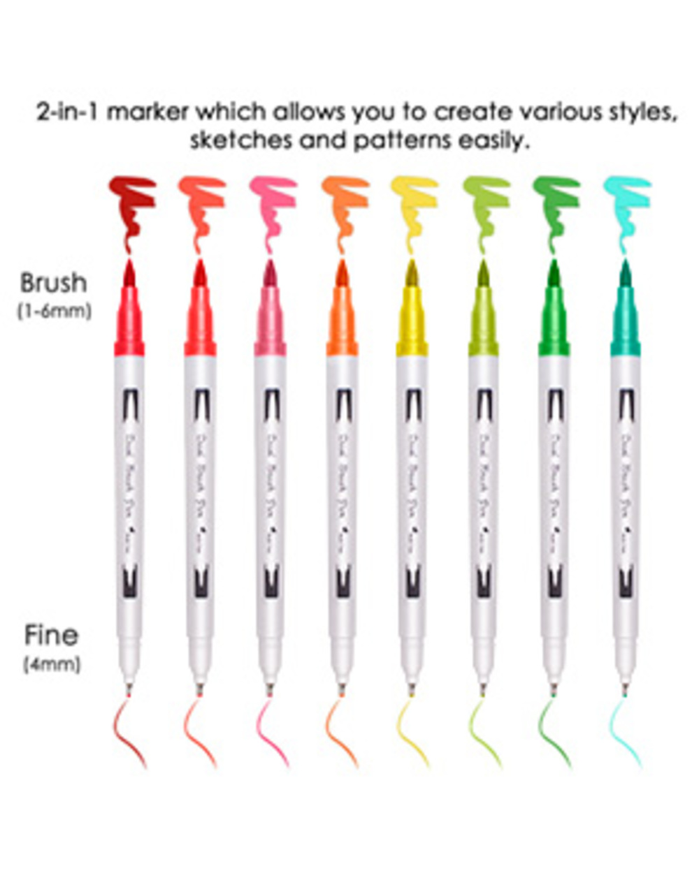 Up To132 Colors Felt Tip Pens Watercolour Marker Pens Watercolour Brush Pens Dual Tips With Fineliner Art Markers front-4