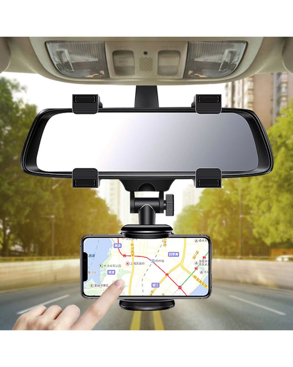 ROTATABLE AND RETRACTABLE CAR PHONE HOLDER