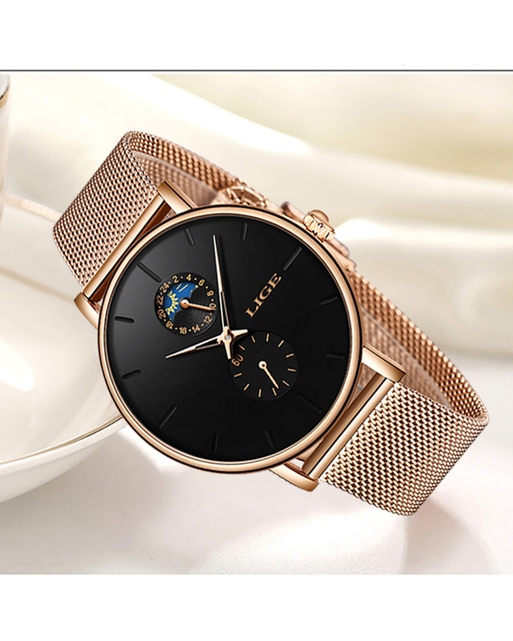 Lige New Women Luxury Brand Watch Simple Quartz Lady Waterproof Wristwatch Female Fashion Casual Watches Clock Reloj Mu front-3