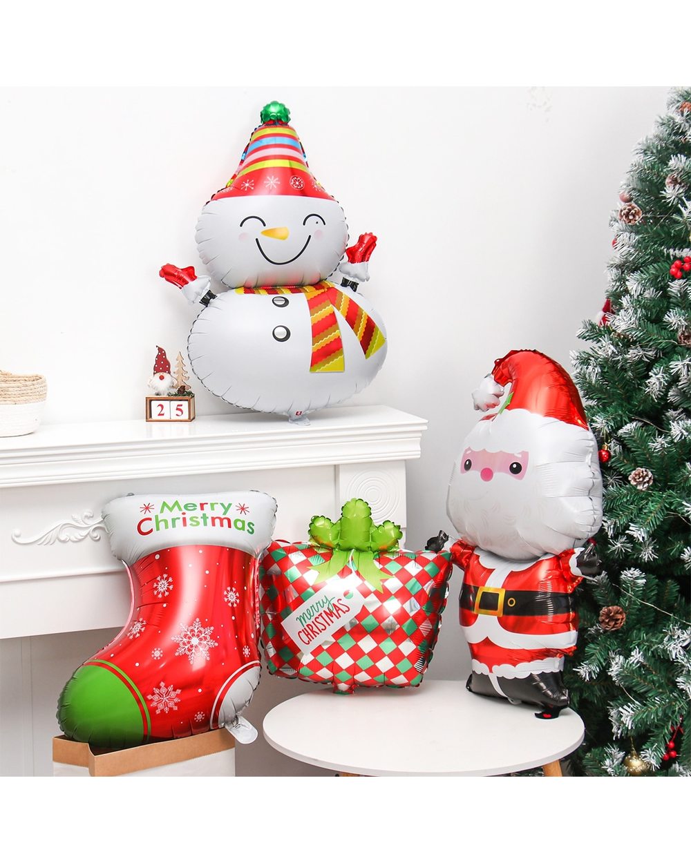 Merry Christmas Foil Balloons Santa Claus Balloon Snowman 2022 Christmas Tree Baloon Christmas Party Decor Home 2022 front-1