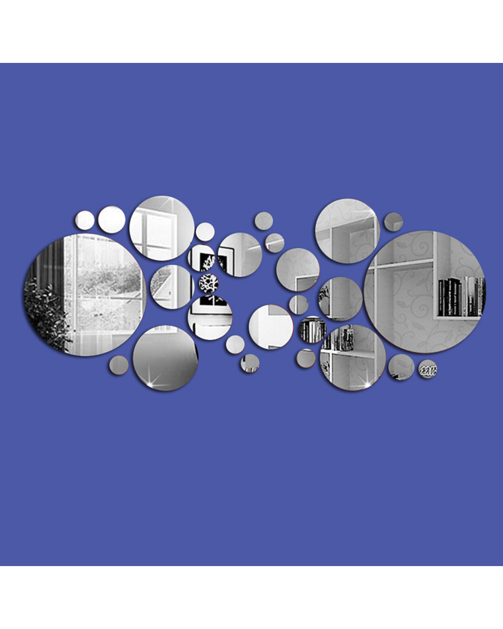 26/24Pcs 3D Mirror Wall Sticker Round Mirror Diy Tv Background Room Stickers Wall Decor Bedroom Bathroom Home Decoratio front-2