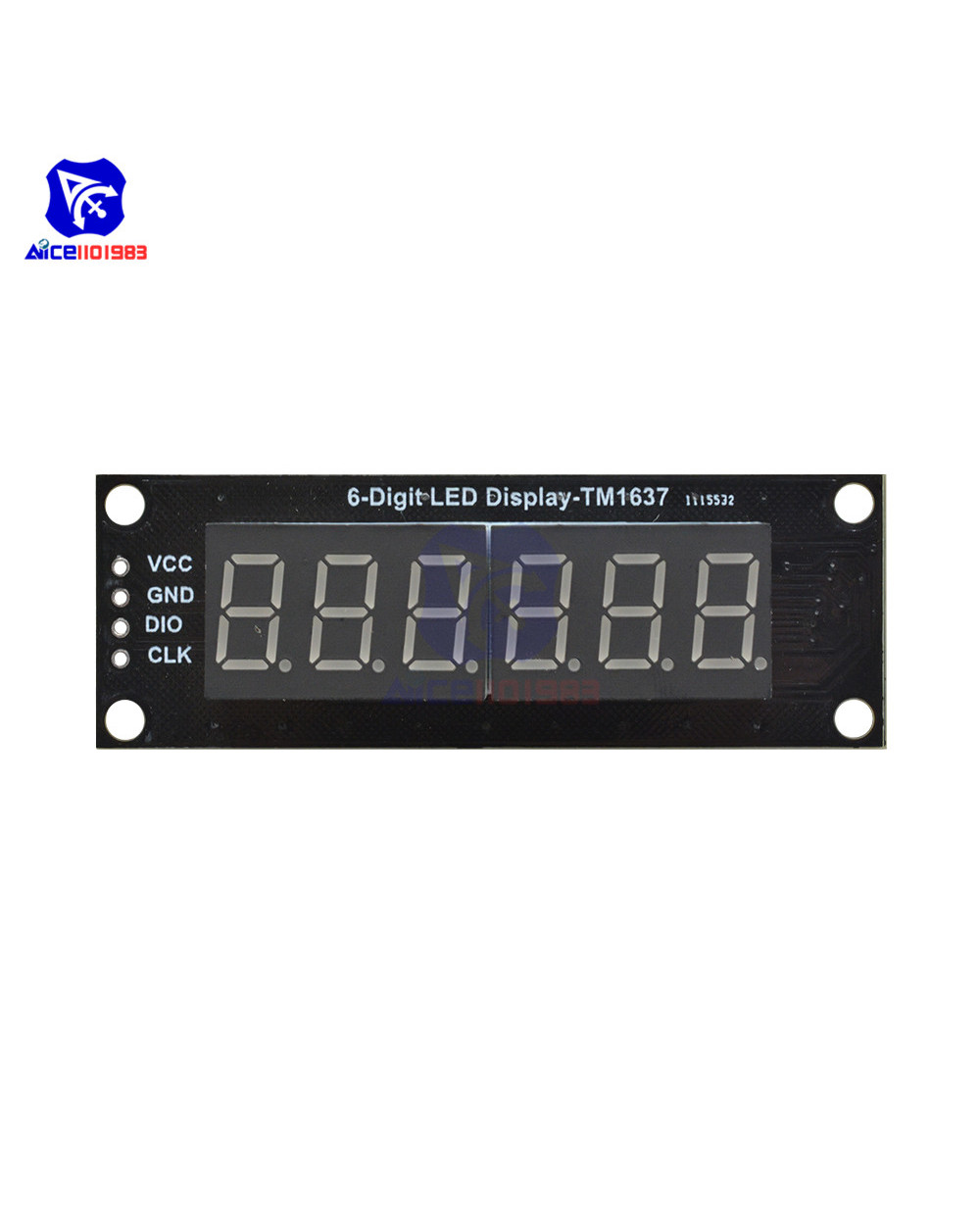 Diymore 0.36 Inch Tm1637 6 Bits 7 Segment Digital Led Display Module I/O Interface 5 Color Available For Arduino front-2