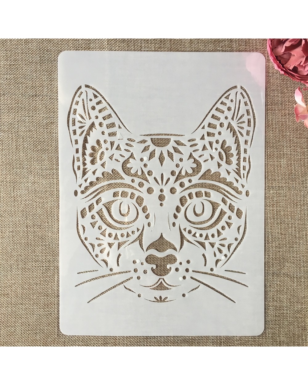 9Pcs/Set A4 29Cm Lion Tiger Deer Animals Diy Layering Stencils Painting Scrapbook Coloring Embossing Album Decorative T front-2