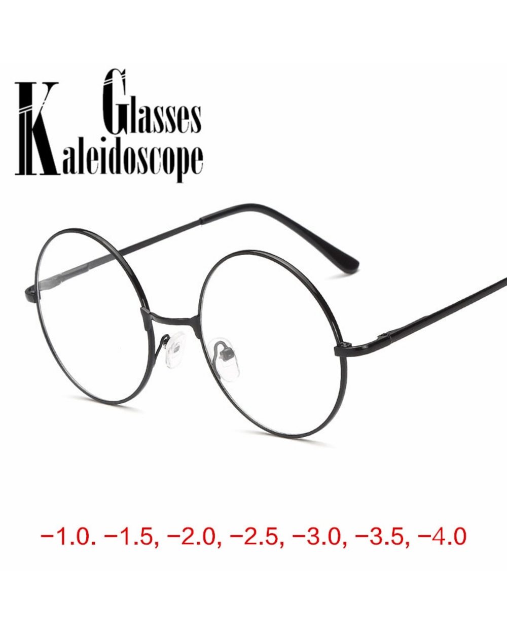 Men Women Retro Metal Round Frame Glasses For Nearsighted Myopia Reading Glasses -1.0 -1.5 -2 -2.5 -3 -3.5 -4 front-0