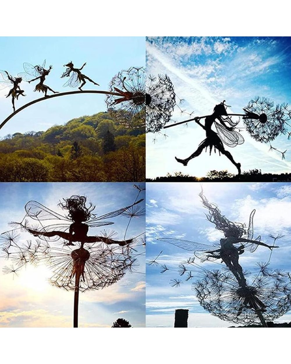 Dancing Fairy Statue Steel Wires Fairy Garden front-0