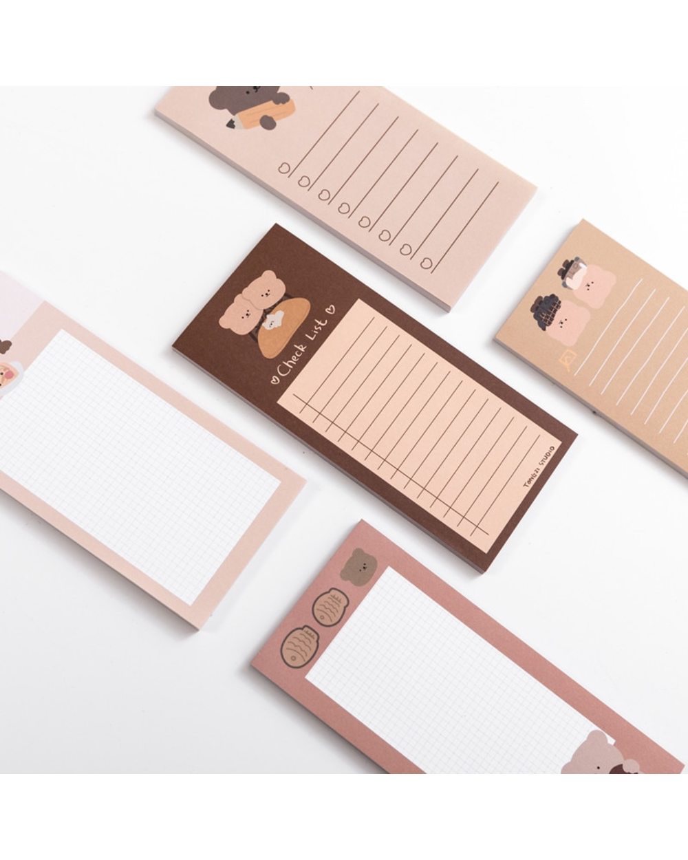 50 Sheets Cute Korean Biscuits Bear Memo Pad Message Notes Decorative Notepad Note check list Memo front-2