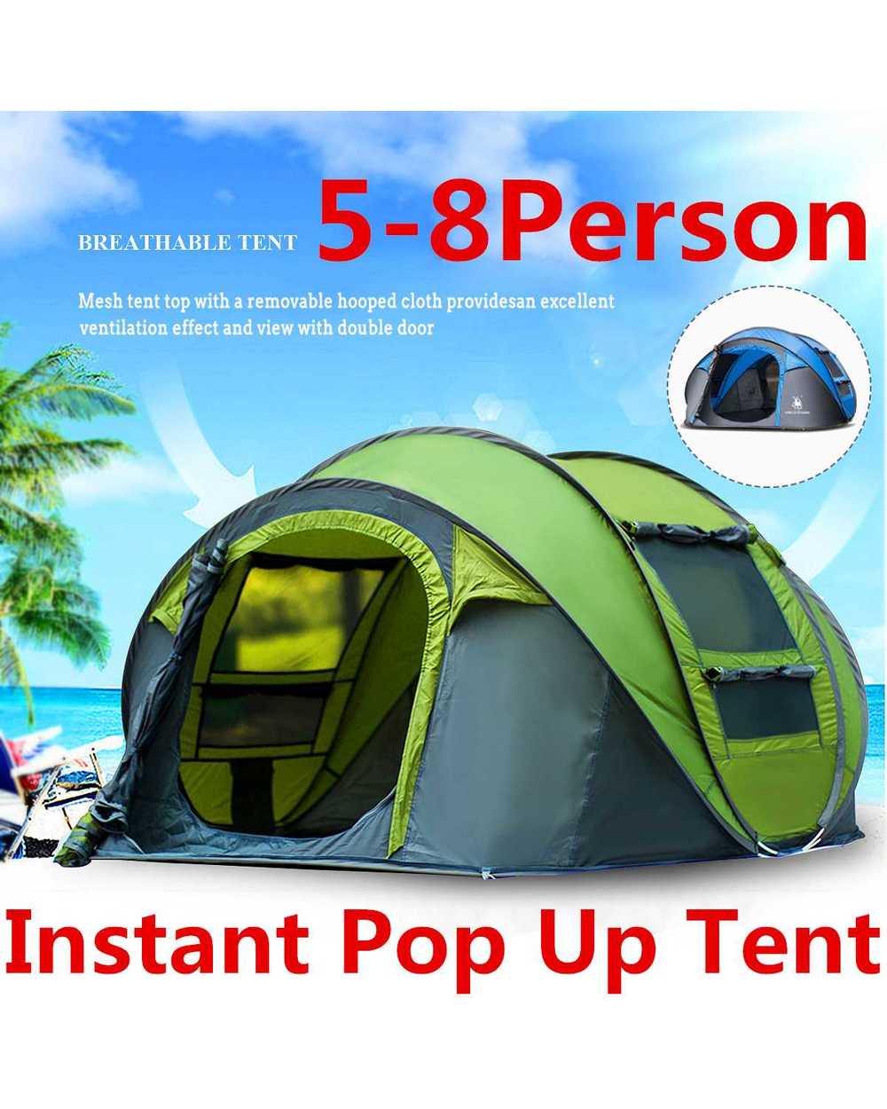 5-8 People Outdoor Camping Tent Automatic Pops Up Tent Ultra-Light Waterproof And Windproof Sun Shelter For Family Trav front-0