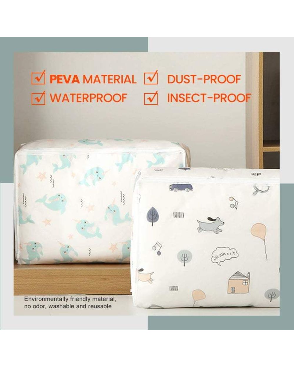 Home Dustproof Storage Bag Waterproof Quilt Clothes Organizer Moistureproof Closet Organize Clothing Sorting Bag Droppi front-5