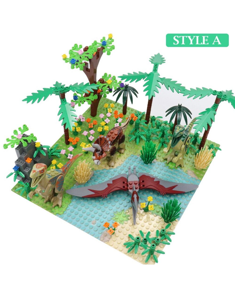 Dinosaur World Tree Forest Animal Action Figures Building Blocks Compatible City DIY Bricks Kids Toys front-1