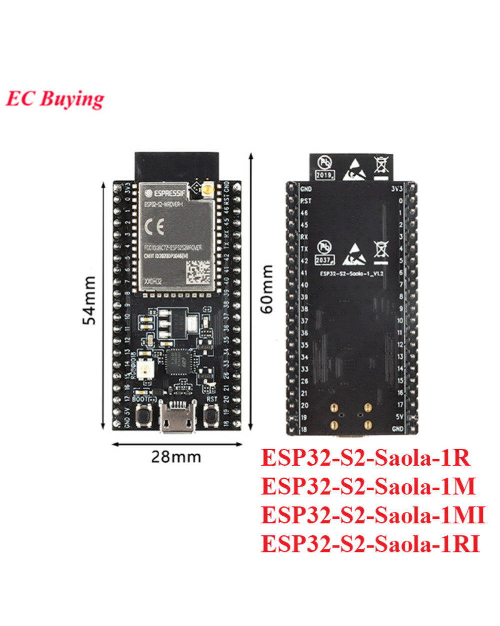 Esp32-S2 Saola Development Board Esp32-S2-Saola-1R/1Ri Esp32-S2-Saola-1M/1Mi Esp32-S2-Wrover-I Esp32 Wifi Wifiless Modu front-0