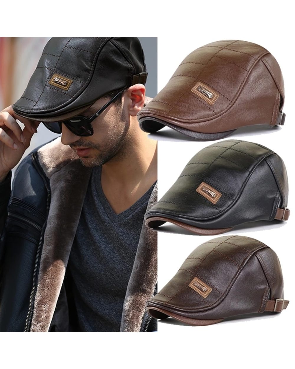 21 Types Men Berets 2021 Spring Autumn Winter Windproof Street Newsboy Beret Hat Retro England Hat Men Hats Peaked Pain front-0