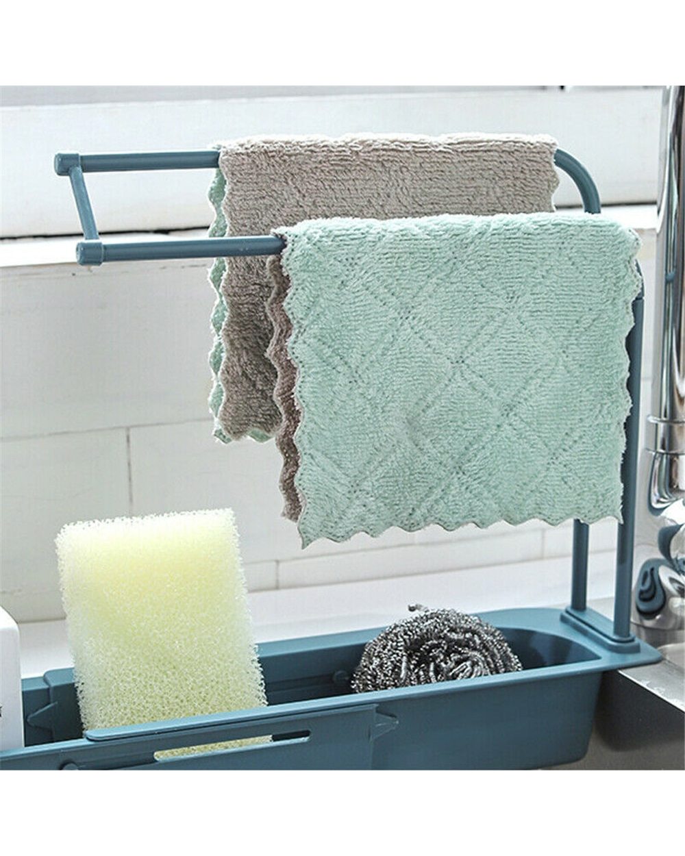 Expandable Storage Drain Basket Kitchen Adjustment Drain Sink Storage Rack front-1