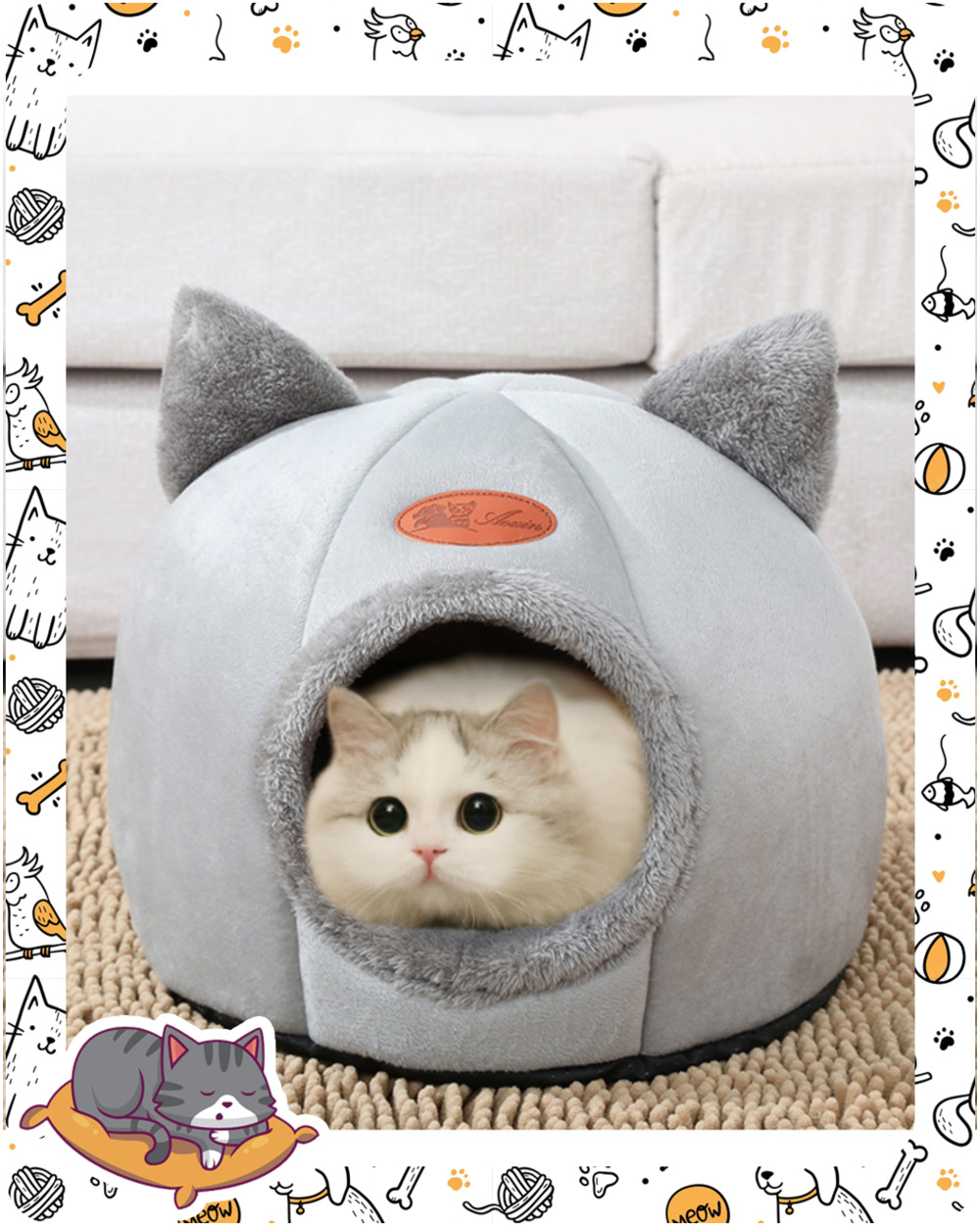 Pet Tent Cozy Cave Bed front-0