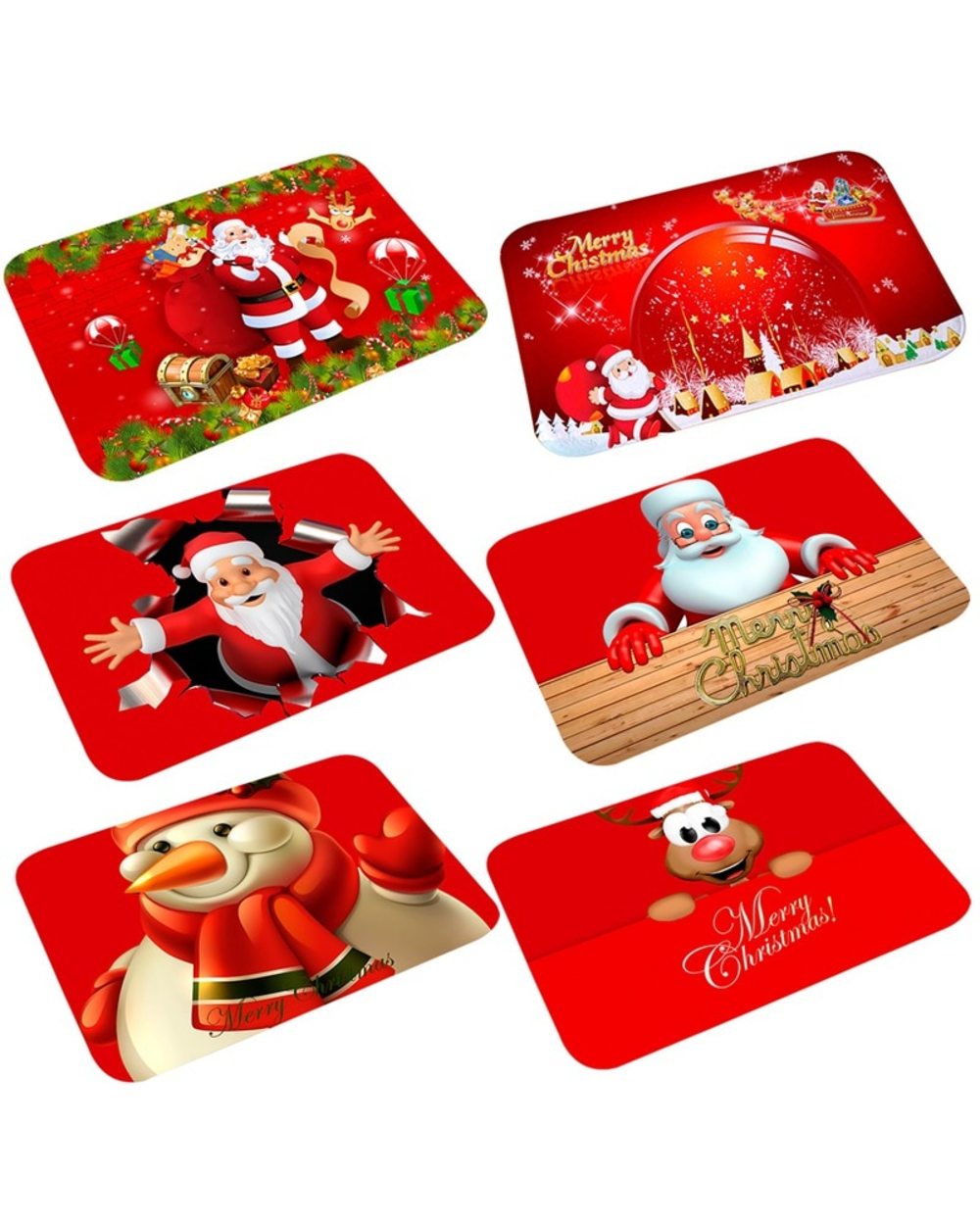 Santa Claus Snowman Bathroom Christmas Mat Christmas Decoration For Home Merry Christmas Ornaments New Year 2022 front-3