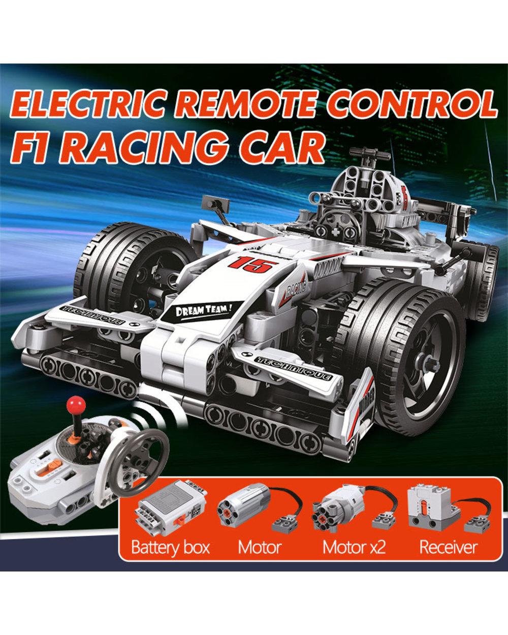 729pcs Technical City Racing Car Remote Control RC Car Electric truck Building Blocks bricks Toys For Children Gifts front-1