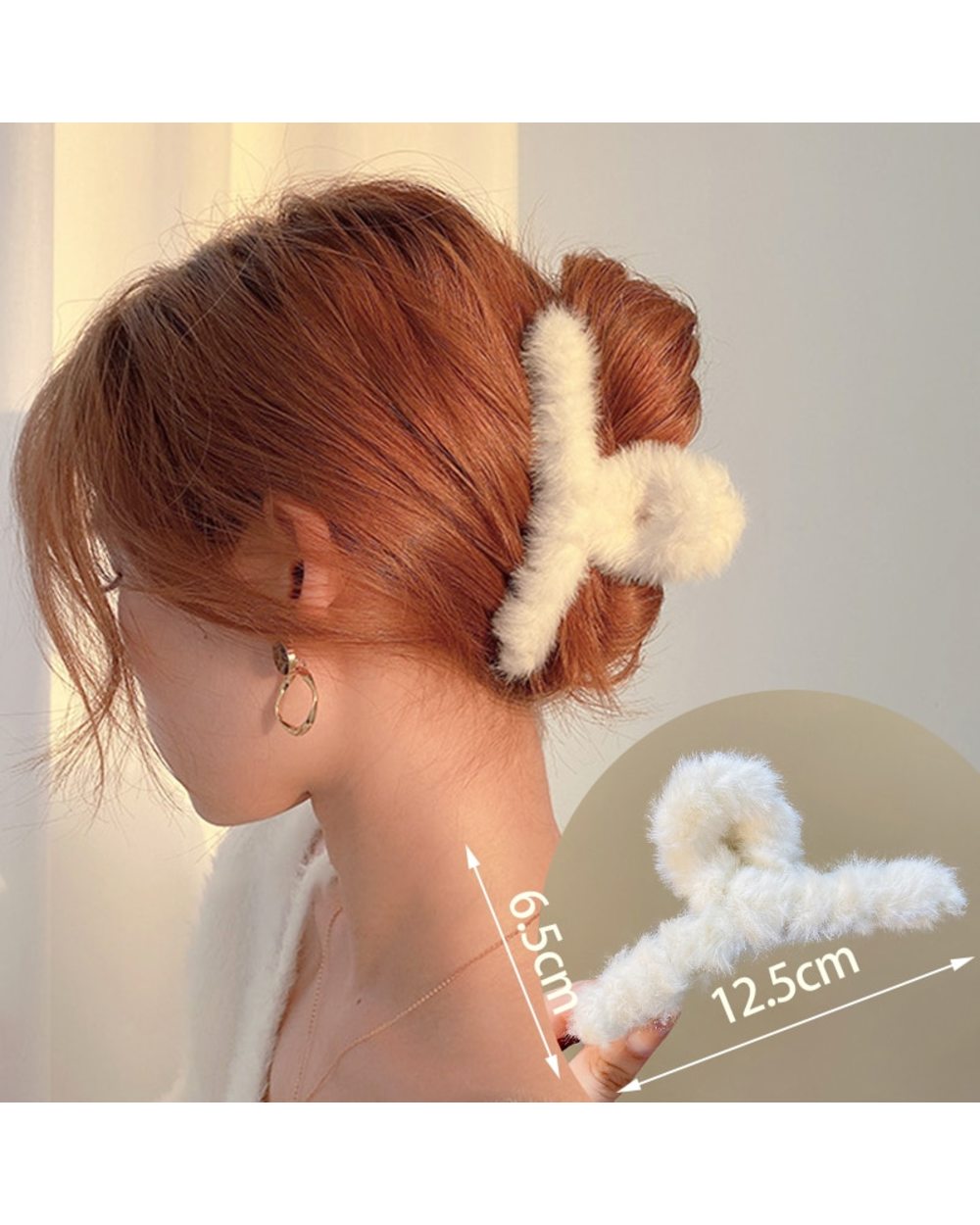 17Km Plush Hair Claws Autumn Winter Warm Hair Clips For Women Korean Shark Hair Accesseries Trendy Jewerly Fashion Barr front-2