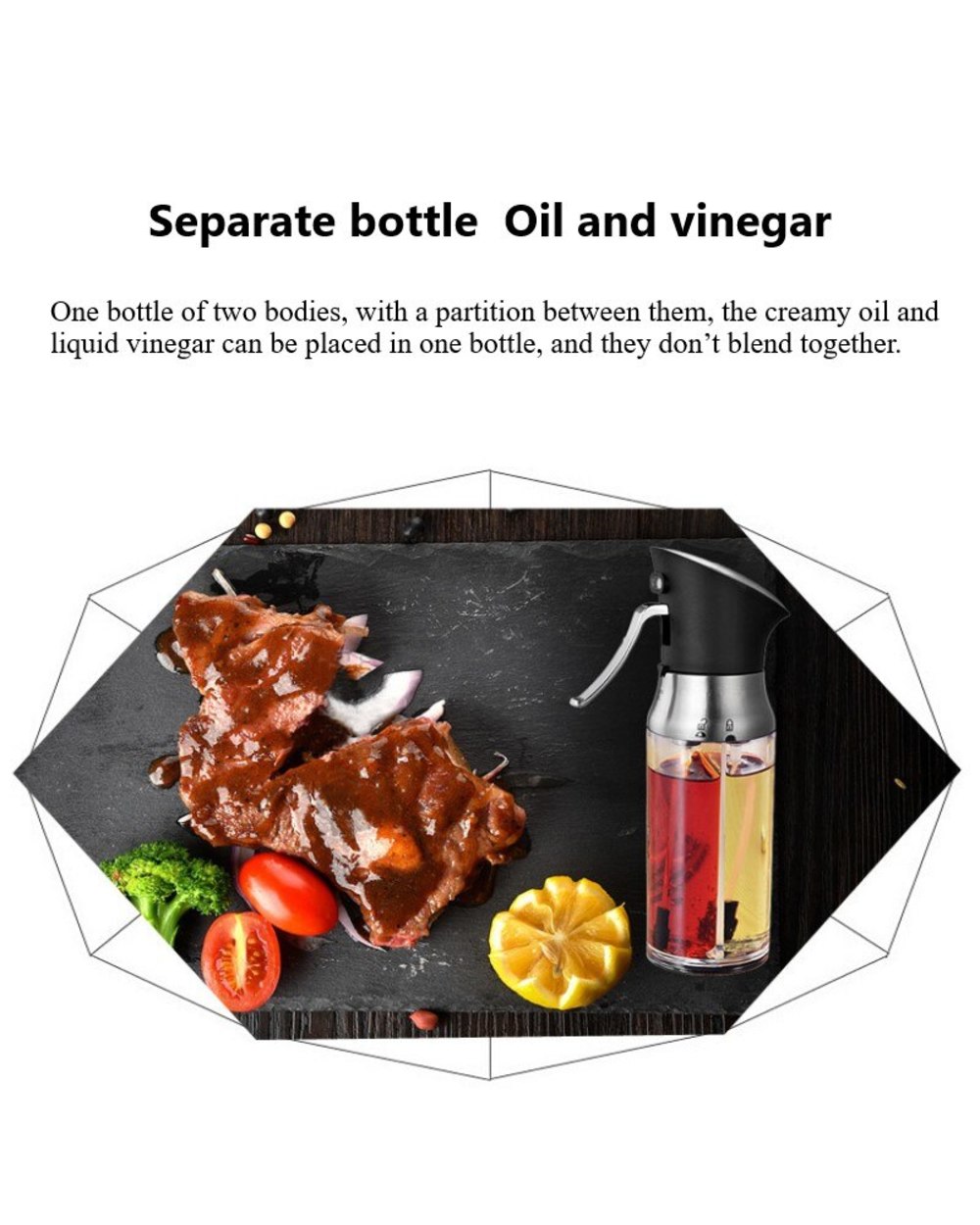 2 In 1 Push-type Oil Bottle Spray- Dust-proof And Leak-proof Oil Adjustable Vinegar Spray Bottle Organizer front-5
