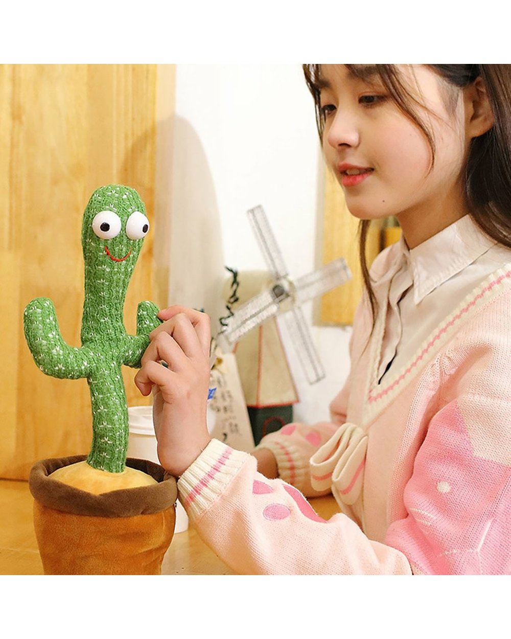 Lovely Dancing Cactus Doll Talking Toy front-2