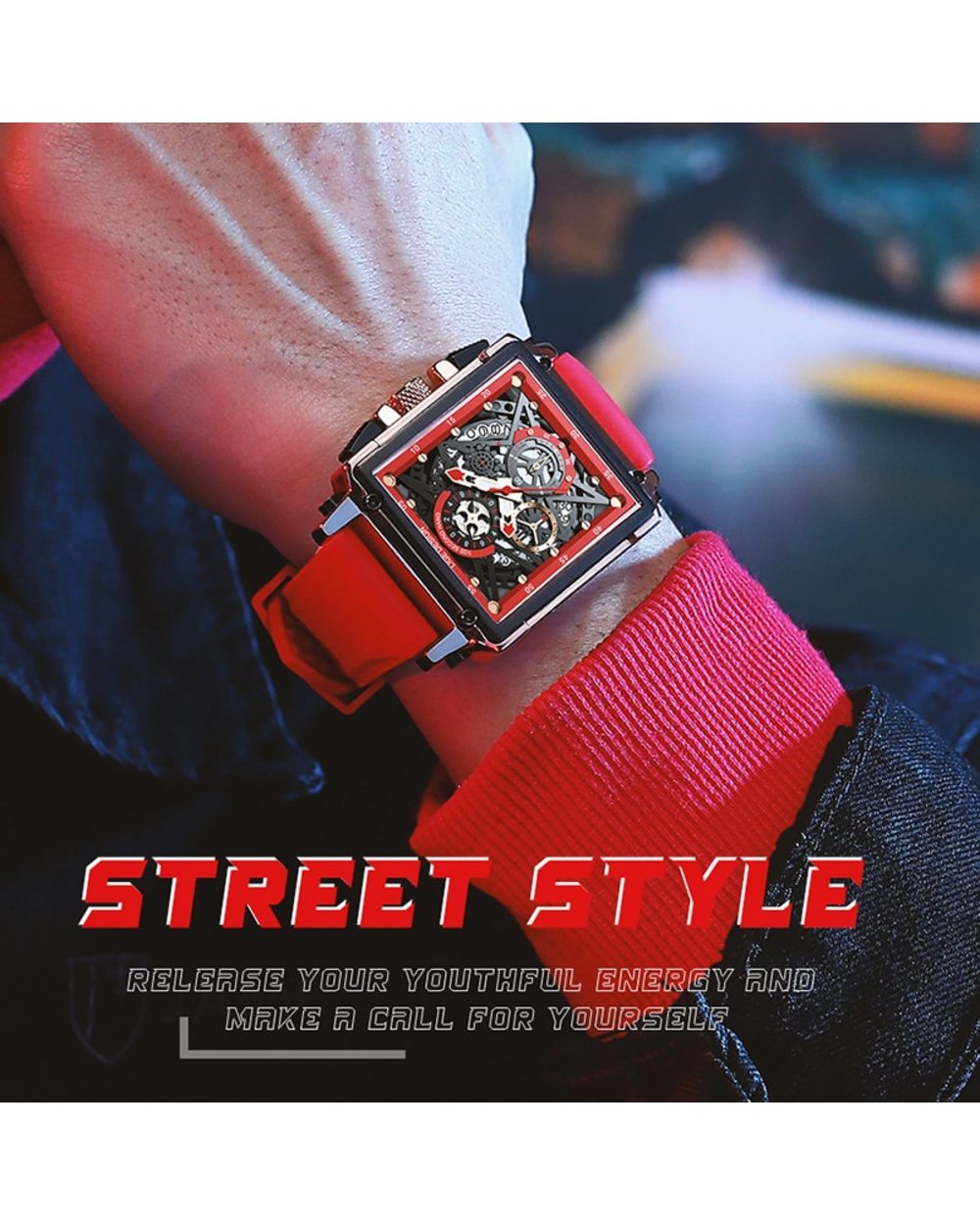 Watches Top Brand Luxury Hollow Square Sport Watch Fashion Silicone Strap Waterproof Quartz WristWatch front-3