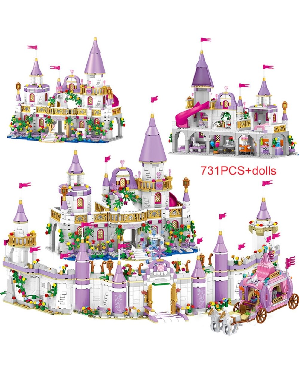 Princess Series Castle Building Blocks Magical Ice Castle Bricks Compatible Girls Friends Educational Toys For Children front-0