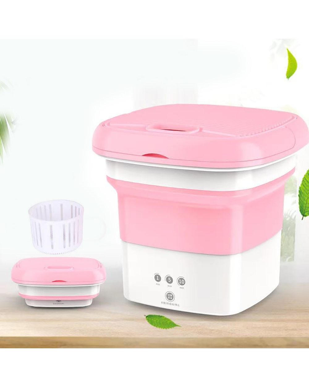 Portable Mini Washing Machine For Clothes Folding Barrel Washer With Dryer Electric Turbo Washing Bucket Socks Underwea front-5