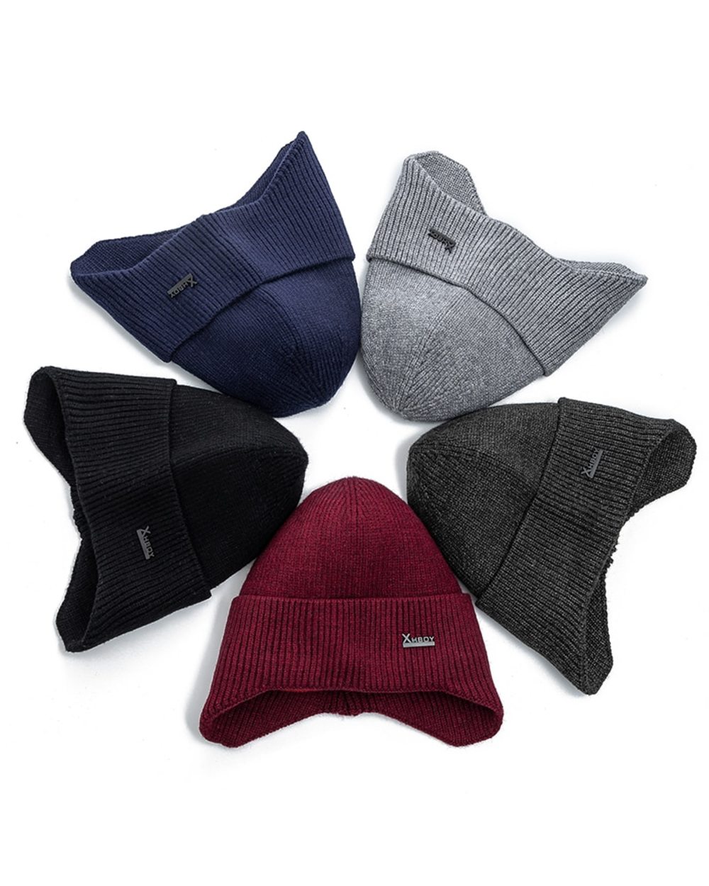 New Men Winter Hat Add Fleece Warm Earflap Cap Stylish Soft Beanie Hat For Male Outdoor Thicken Ski Sports Knitted Hat front-4