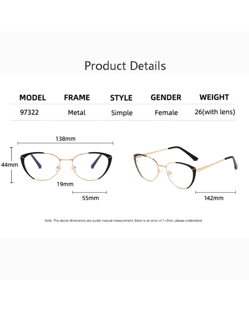 Tengjiao Fashion Anti-Blue Light Rays Eyeglasses Frame Women Cat Eye Glasses Brand Designer Clear Lens Computer Optical front-2